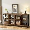 thumbnail image 1 of 62.2" Long 8 Cube Storage Organizer Bookshelf, Sofa Table 2 Tier for Entryway, Living Room, 1 of 7
