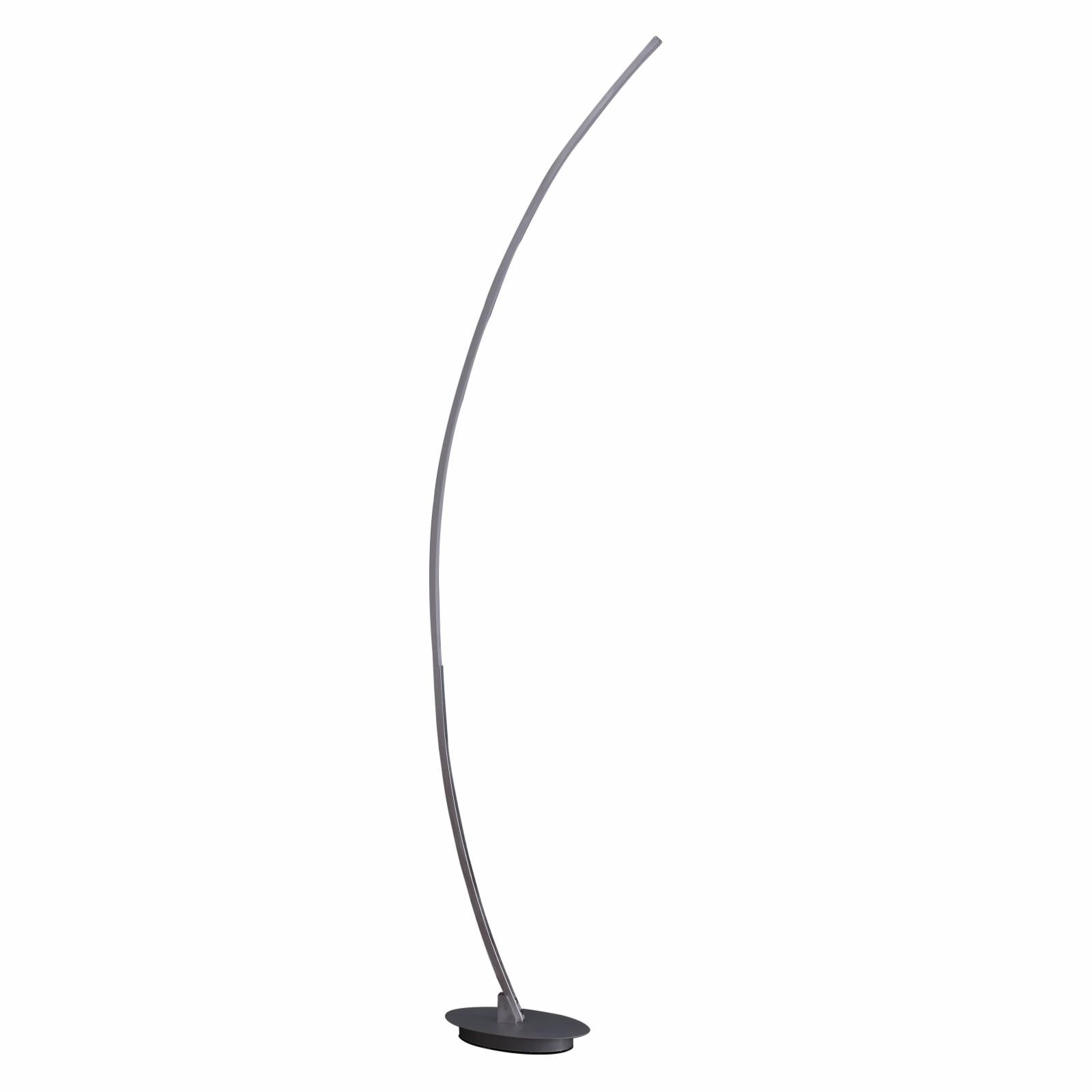 Bradie 62" Silver Arc LED Floor Lamp with Integrated Light