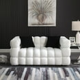 thumbnail image 1 of 62.2length ,35.83" deepth ,human body structure for USA people,  marshmallow sofa,boucle sofa ,White color,3 seater, 1 of 8