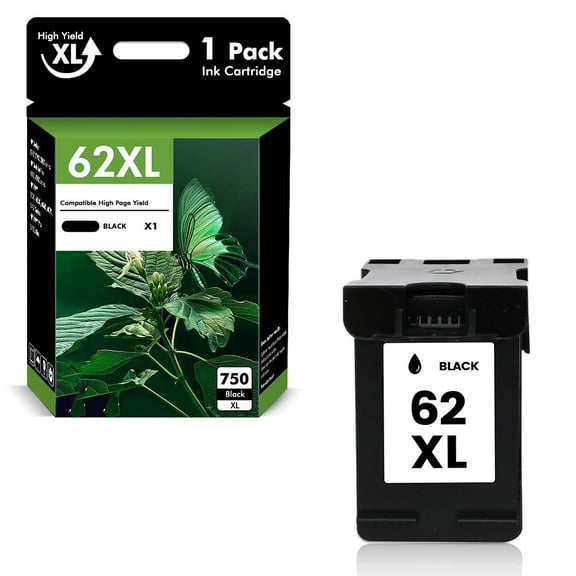 62 62XL Ink Cartridges Compatible for HP 62XL 62 1 Pack Black Ink for Envy 5540 5640 5660 7644 5740 5741 8000 OfficeJet 200 250 Printer Compatible for HP 62 Ink Cartridges Combo Pack