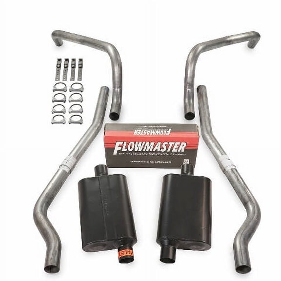 62-67 Chevy II Nova 3" High Flow Dual Exhaust Kit Flowmaster Super 44 Mufflers