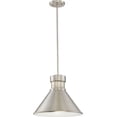 thumbnail image 1 of 62/852-Nuvo Lighting-Doral-15W 1 LED Large Pendant-14 Inches Wide by 11 Inches High-Brushed Nickel/White Finish    -Traditional Installation, 1 of 2