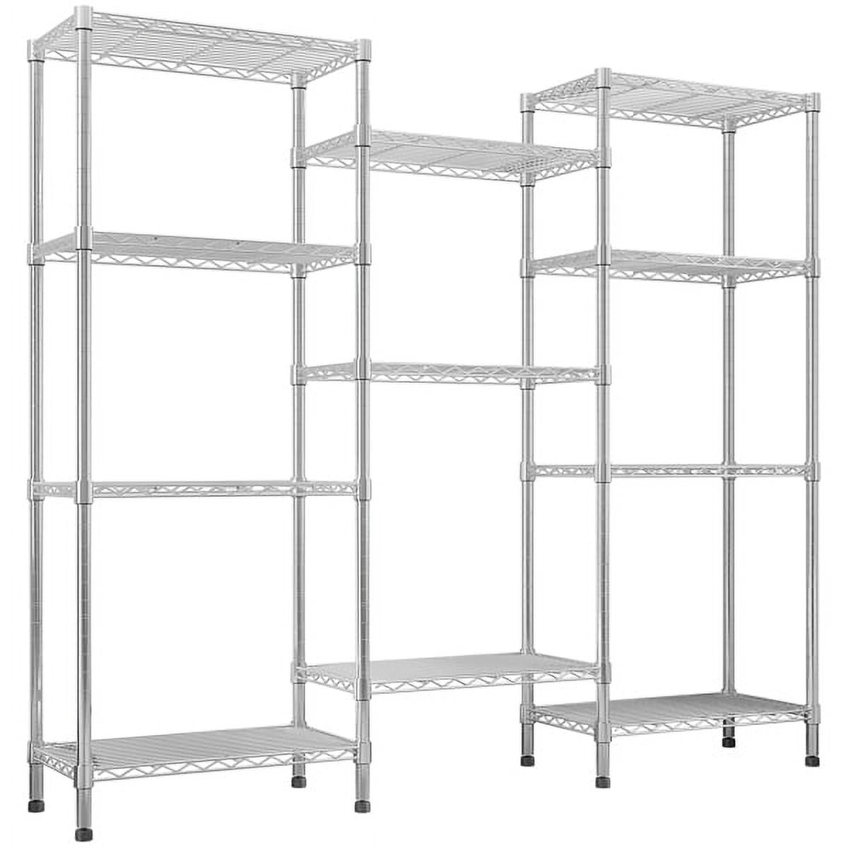62.9''W Adjustable Storage Shelves Wire Shelving Unit Multiple rows ...