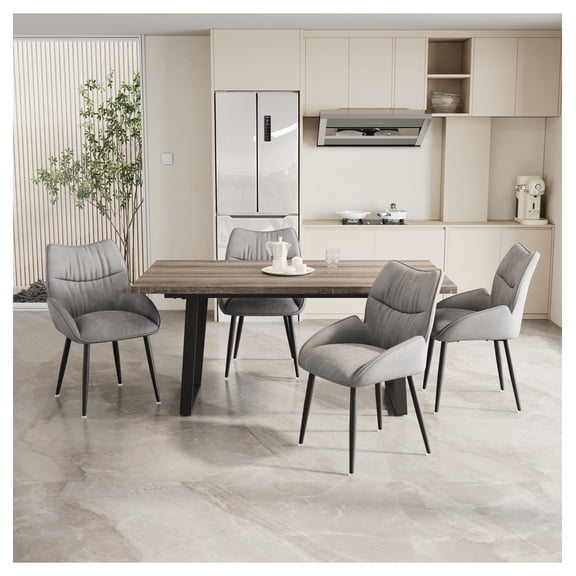 62.9-inch rectangular MDF dining table and chair 4-piece set, stylish dining table, kitchen dining table, sturdy and durable, easy to assemble, suitable for dining with 4-6 people