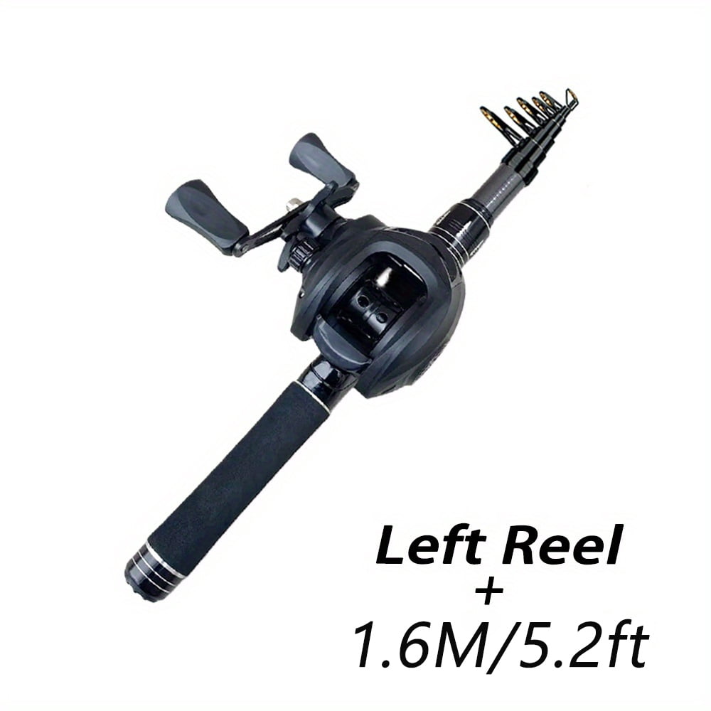62.99/70.87/82.68/94.49in Ultra-durable Telescopic Portable Hard Carbon Sea Fishing Rod Set, 7.2:1 Baitcasting Wheel Combo, for Mobile Sea Fishing, Spinning Rod Professional