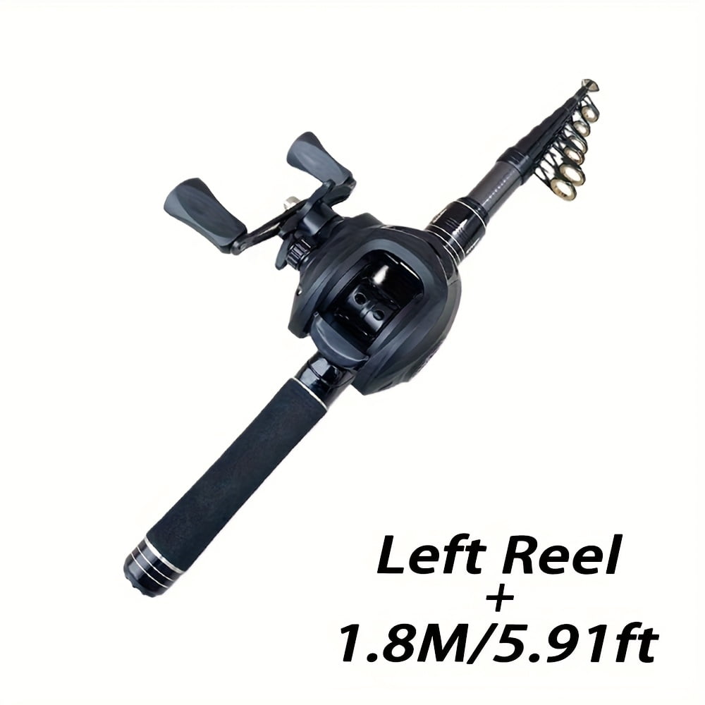 62.99/70.87/82.68/94.49in Ultra-durable Telescopic Portable Hard Carbon Sea Fishing Rod Set, 7.2:1 Baitcasting Wheel Combo, for Mobile Sea Fishing, Spinning Rod Professional