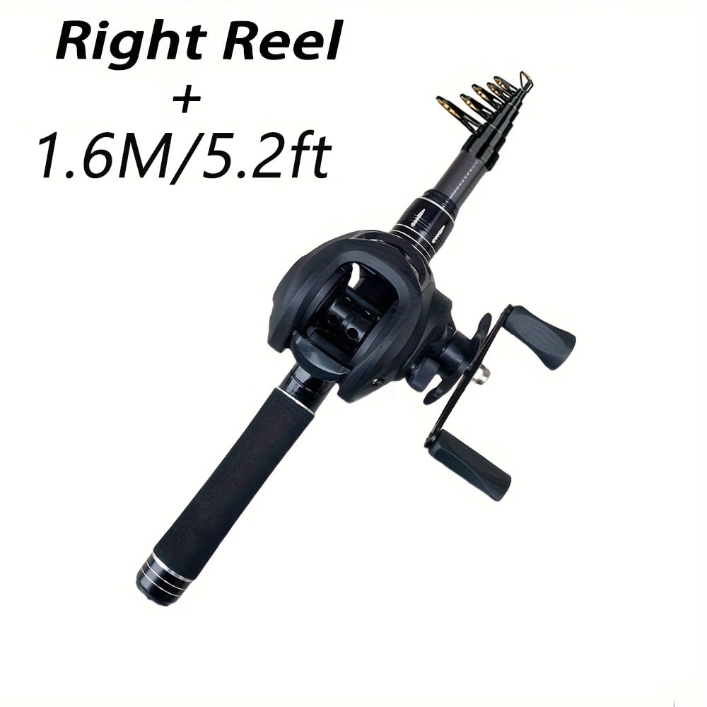 62.99/70.87/82.68/94.49in Ultra-durable Telescopic Portable Hard Carbon Sea Fishing Rod Set, 7.2:1 Baitcasting Wheel Combo, for Mobile Sea Fishing, Spinning Rod Professional