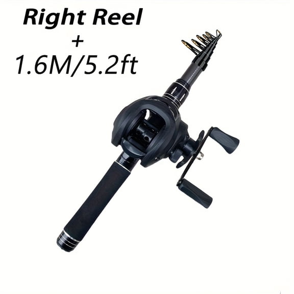 62.99/70.87/82.68/94.49in Ultra-durable Telescopic Portable Hard Carbon Sea Fishing Rod Set, 7.2:1 Baitcasting Wheel Combo, for Mobile Sea Fishing, Spinning Rod Professional
