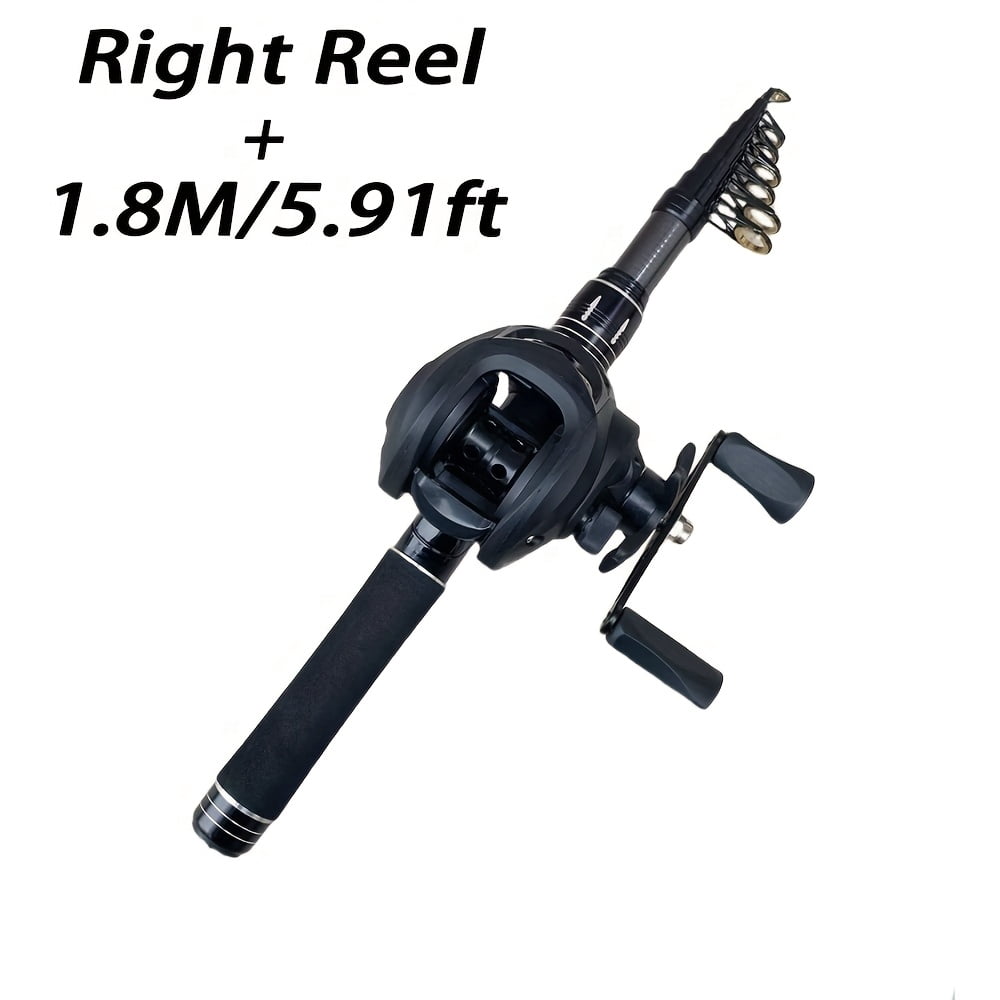 62.99/70.87/82.68/94.49in Ultra-durable Telescopic Portable Hard Carbon Sea Fishing Rod Set, 7.2:1 Baitcasting Wheel Combo, for Mobile Sea Fishing, Spinning Rod Professional