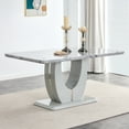 thumbnail image 1 of NYEESS 63" White Faux Marble Rectangular Dining Table, Modern Style for Kitchen, Dining Room, or Meeting Room, 1 of 18