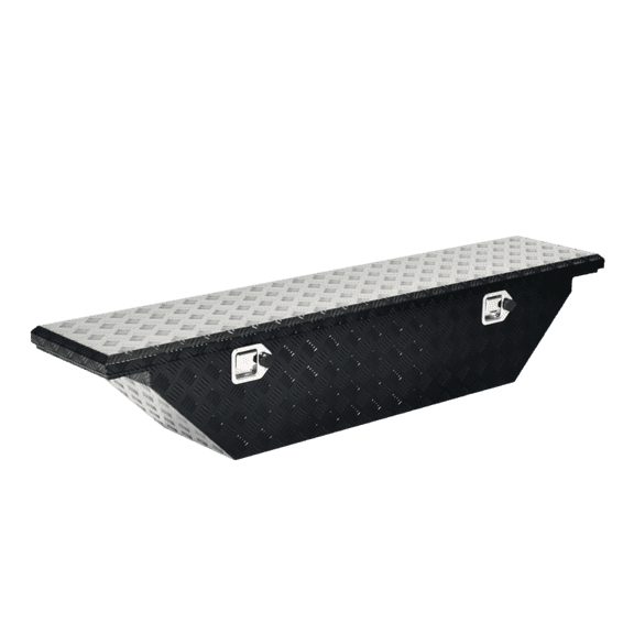 62" Aluminum Heavy Duty Low Profile Angled Truck Tool Box w/ Rigid Core Lid