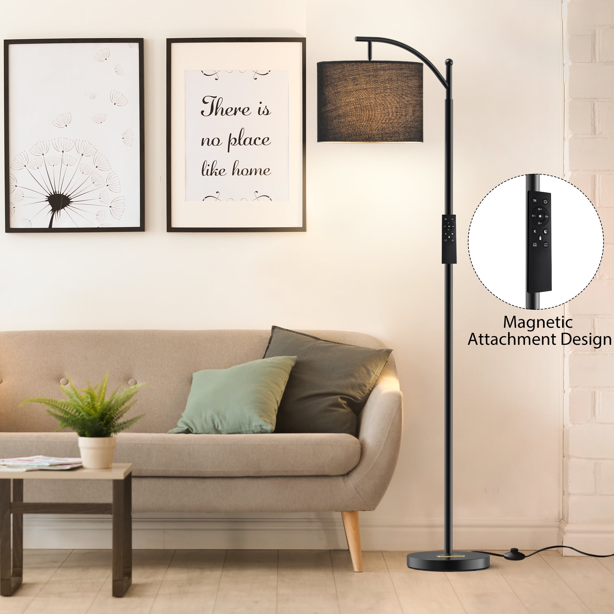 62'' Arched/Arc Floor Lamp with Remote Control and Bulb Included