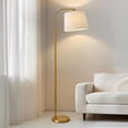 thumbnail image 1 of 62" Gold Floor Lamp for Living Rooms - Industrial Corner Nursery Girls Kid Vintage Mid- Modern Reading Light Office Antique Brass Shade Lantern, 1 of 9