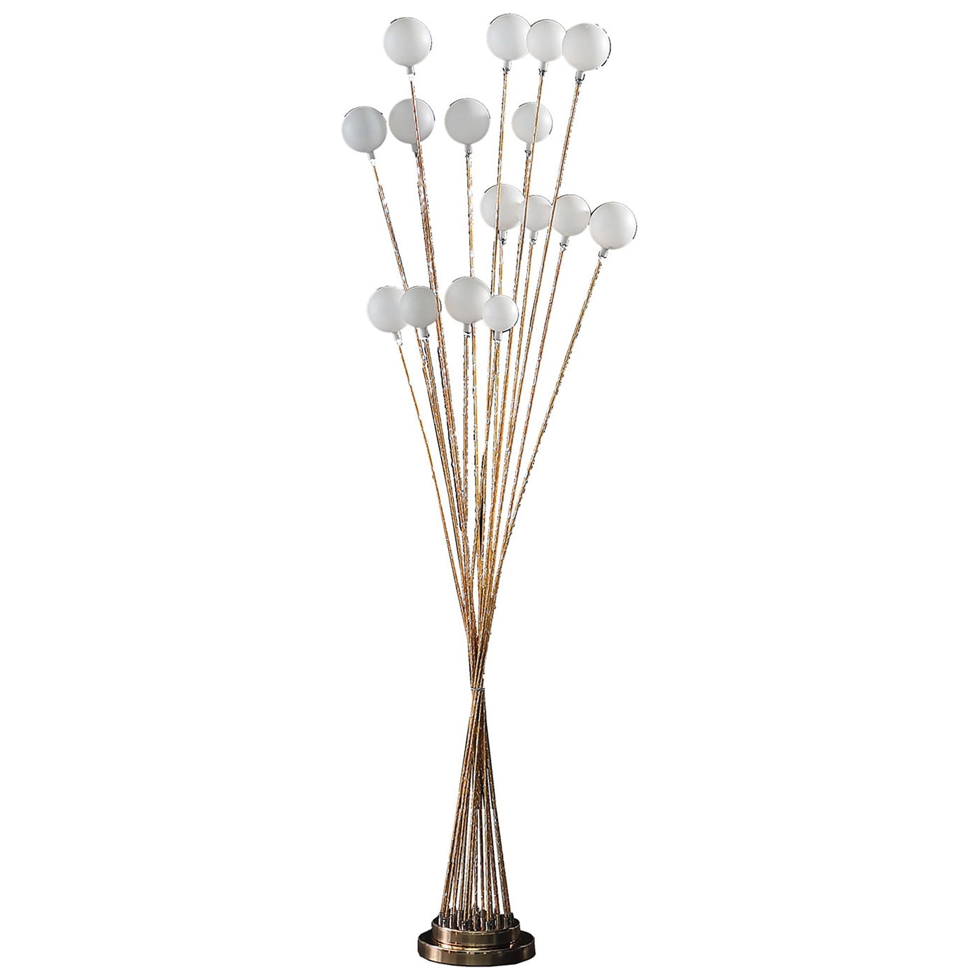 62" Golden Chrome Contemporary Multi Light LED Floor Lamp