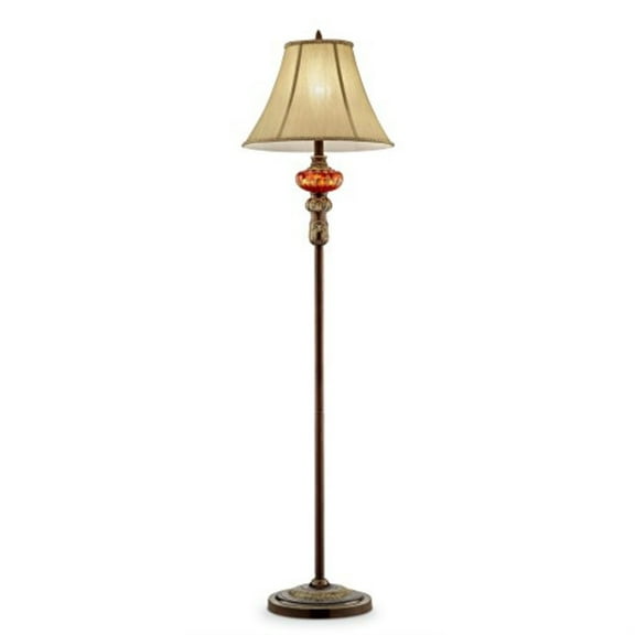 62"H Gold Amber Floor Lamp