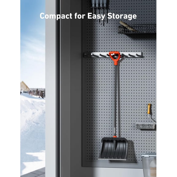 62" Heavy-Duty Snow Shovel for Driveway with Adjustable Ergonomic D-Shape Handle, 17-Inch Wide Snow Shovel for Car with Stainless Steel Blade, Easily Remove Heavy Snow from Driveway, Yard