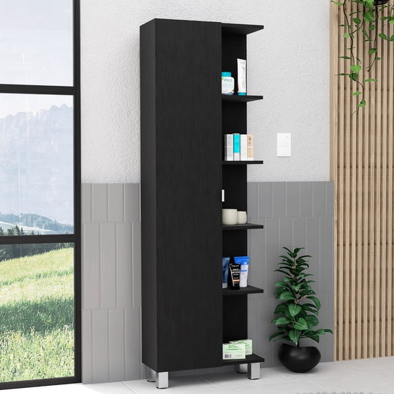 62" High Cabinet with Exterior and Interior Shelves / Solve Storage Problems in Limited Rooms