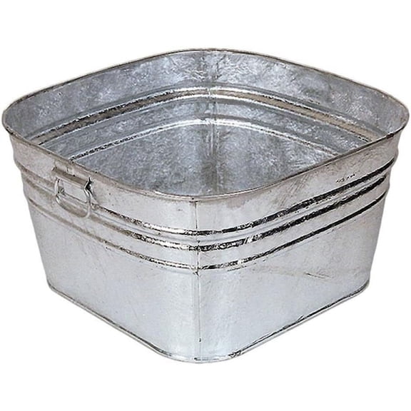 62 Hot Dipped Galvanized Steel Tub, 15 Gal, Silver