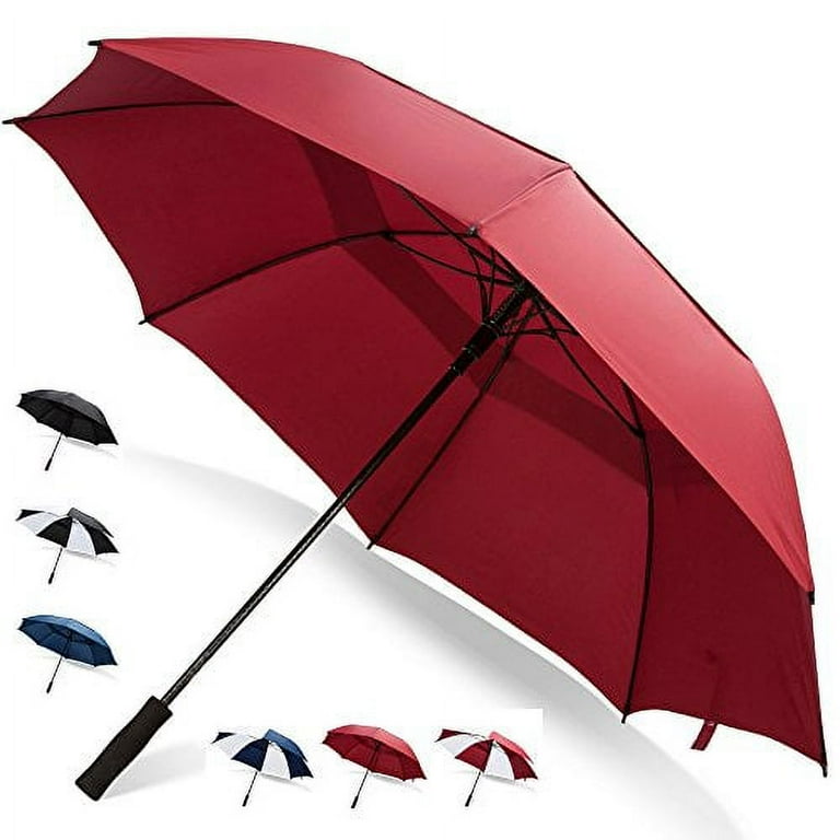 62 Inch Golf Umbrella (Red, 1-Pack) UV Umbrella Protection Sun Big