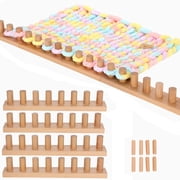 62 Inch Wooden Chunky Blanket Knitting Loom, Chunky Knitting Loom for Blanket Making Adjustable DIY Frame for Bulky Yarn Projects, Reusable Crafting Tool for Beginners 62inch