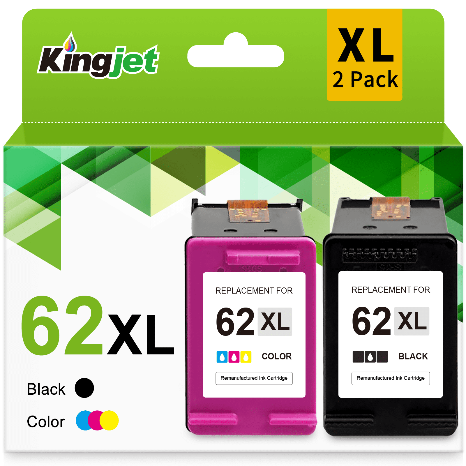 62 Ink for HP Printer Ink 62 XL 62XL Ink Cartridge for HP Envy 7640