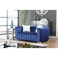thumbnail image 1 of 62"L Velvet Channel Tufted Sofa, Modern Upholstered Couch with Metal Legs and Pillows, Traditional Chesterfield Loveseat Sofa for Bedroom, Office, Living Room, Navy Blue, 1 of 5