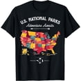 thumbnail image 1 of 62 National Parks Map Gifts US Park Vintage Camping Hiking T-Shirt, 1 of 3