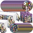 thumbnail image 1 of 61 PCS Nightmare Tableware Sets, Nightmare Party Paper Plates and Napkins Set Includes 40 PCS Plates, 20 PCS Napkins, 1 Tablecloth for Birthday Halloween Party Supplies, 1 of 5