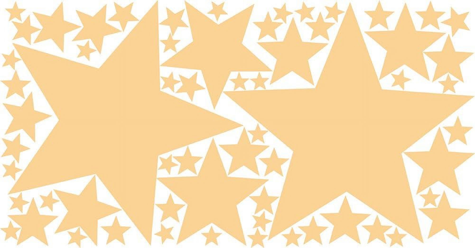 62 Peel & Stick Removable Wall Decals Stars, Maize