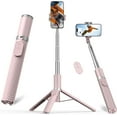 thumbnail image 1 of 62" Phone Tripod & Selfie Stick, Tripod for iPhone with Remote, All-in-1 Cell Phone Stand, Portable, Extendable Stand for Selfies Video Recording Vlog, Compatible with iPhone Android (Pink), 1 of 14