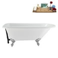 thumbnail image 1 of 62" Streamline N4840CH-BL Soaking Clawfoot Tub and Tray With External Drain in Matte Black and Polished Chrome Clawfeet, 1 of 11