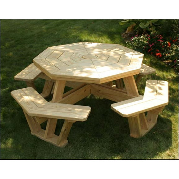 62" Treated Pine Octagon Walk-In Picnic Table