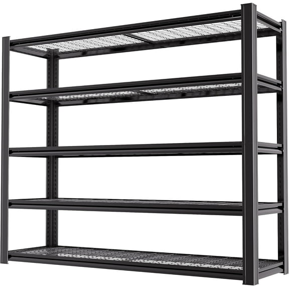 62" W x 24" D x 72" H Garage Shelving Heavy Duty Metal Shelving 3500LBS Storage Shelves Adjustable Metal Shelves for Storage Industrial Garage Shelves for Warehouse Basement (5T 72*62*24)