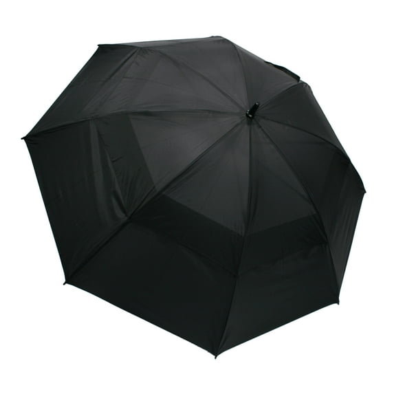 62" Wind-Cheater Vented Double Canopy Windproof Golf Umbrella (Solid Black)