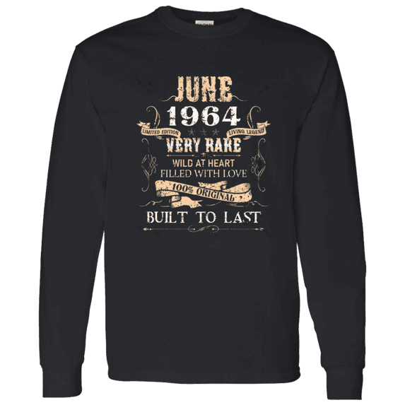 62 Years Old 62Nd Birthday Legend Vintage June 1964 Bday Long Sleeve Shirt