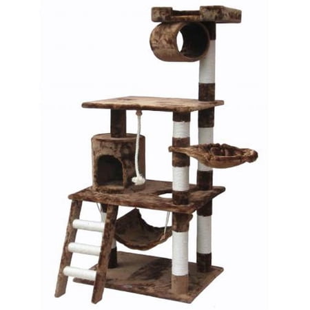 62 in. Brown Cat Tree Condo Furniture