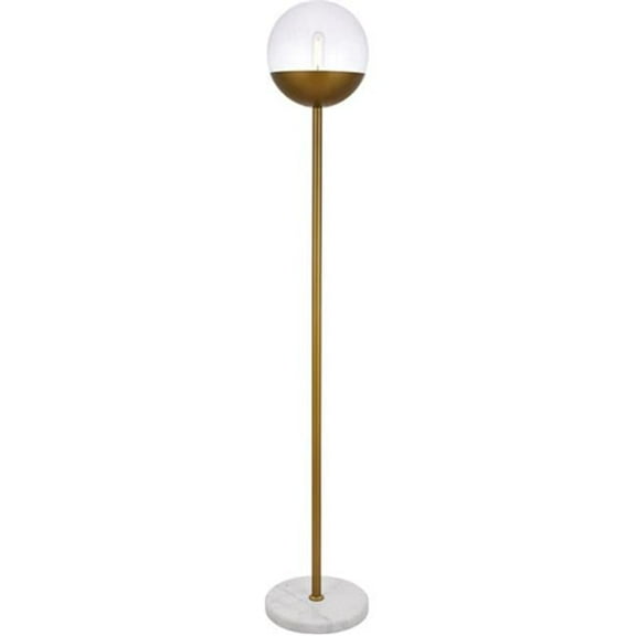 62 in. Eclipse 1 Light Floor Lamp Portable Light with Clear Glass, Brass