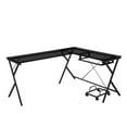 thumbnail image 1 of 62 in. Glass L Shape Computer Desk, Black, 1 of 1