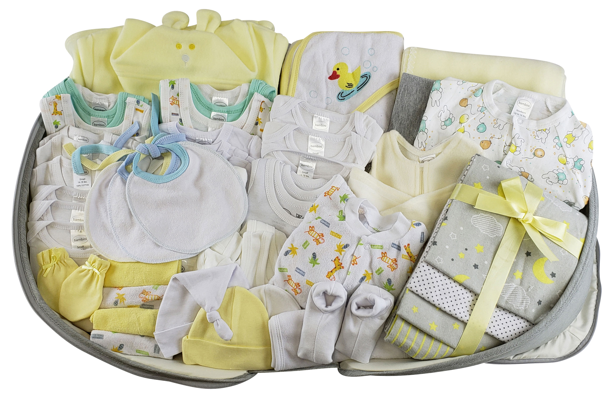62 pc Unisex Baby Clothing Starter Set with All-in-one Portable Bassinet Foldable Baby Bed, Travel Crib Infant and Diaper Bag Changing Station - image 1 of 2