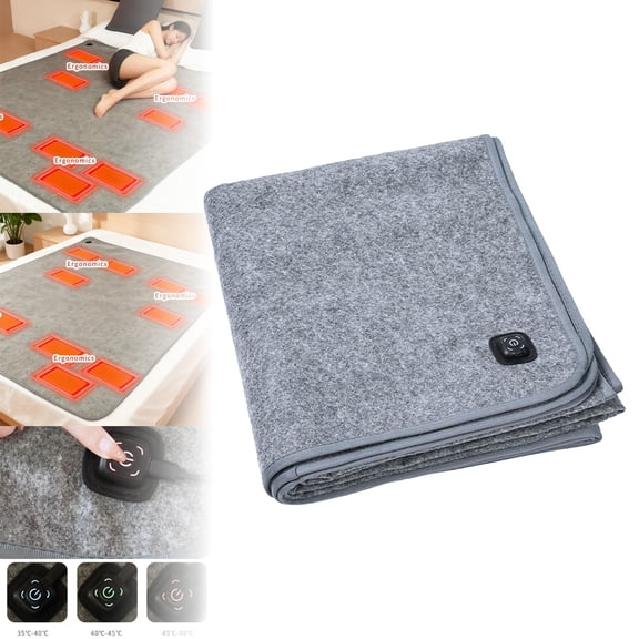 62" x 31" Portable USB Heated Blanket Throw - Large Sherpa Heating Blanket with Adapter for Indoor, Outdoor, Dorms Bed & Camping Use