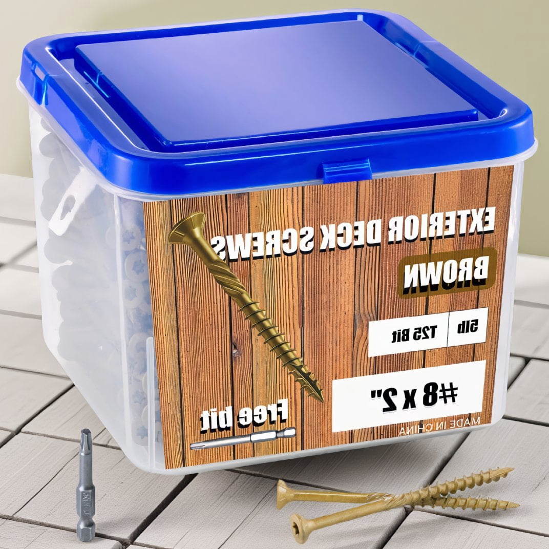 620-Piece #8 x 2 Inch Deck Screws, Brown Epoxy Coated, Torx Drive ...