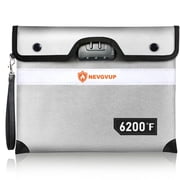6200 F Fireproof Document Bag with Lock, Upgraded Fire proof Money Bag for Cash with Zipper/Reflective Strip, 9 Layers of Heat Insulated Materials, Water Resistant Fireproof Bag for Documents