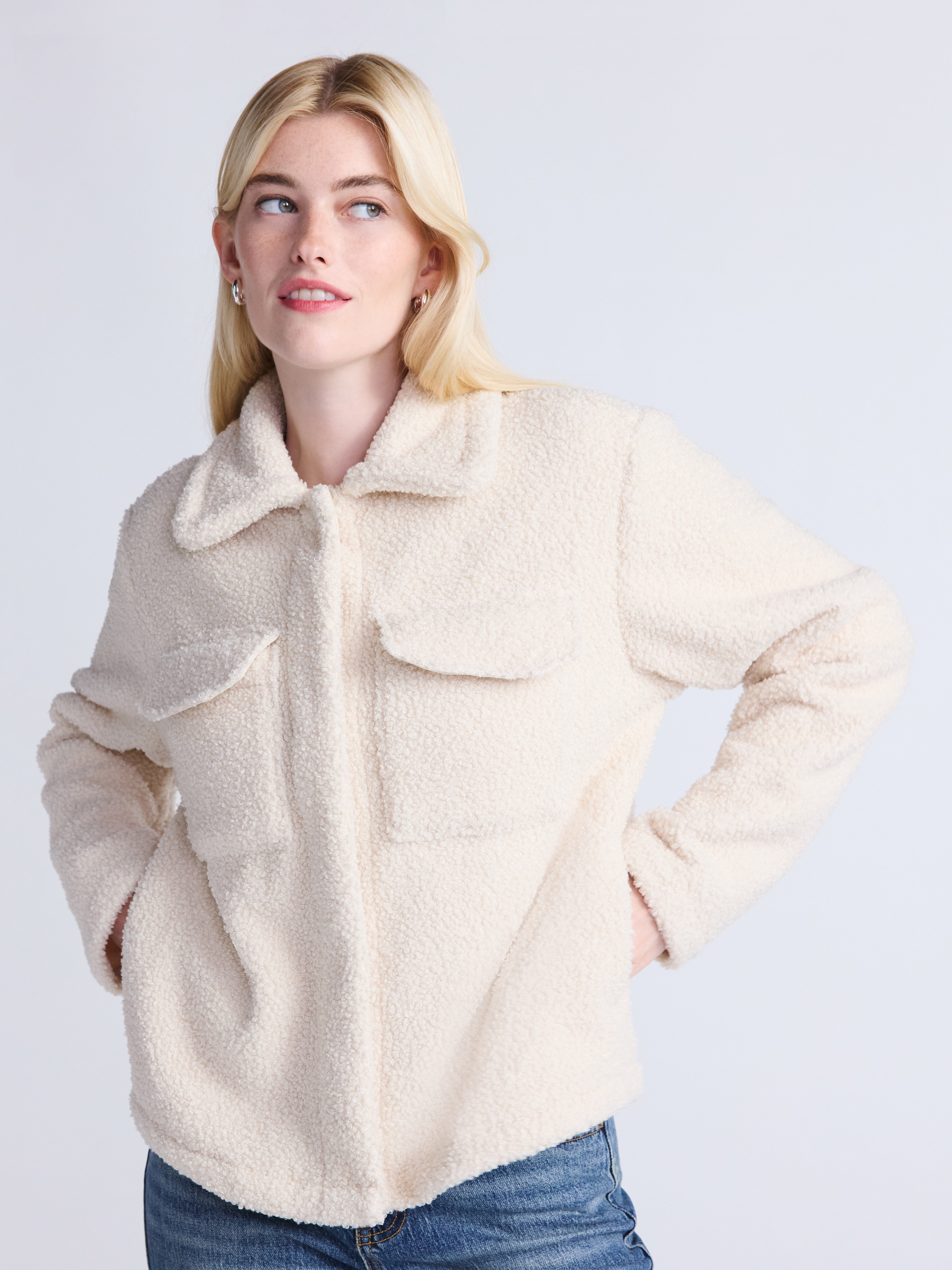 Time and Tru Women's Boucle Trucker Jacket, Midweight, Sizes XS-2X