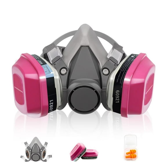 6200 half face Respirator Mask with Filters 60921, Half Face Respirator Face Cover for Painting, Dust, Resin, Welding, Organic Vapor, Woodworking, Sanding, Chemical