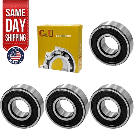 CKU Deep-Groove Ball Bearing 6202-2RS Double Sealed Chrome Steel 4 Pack 15×35×11mm