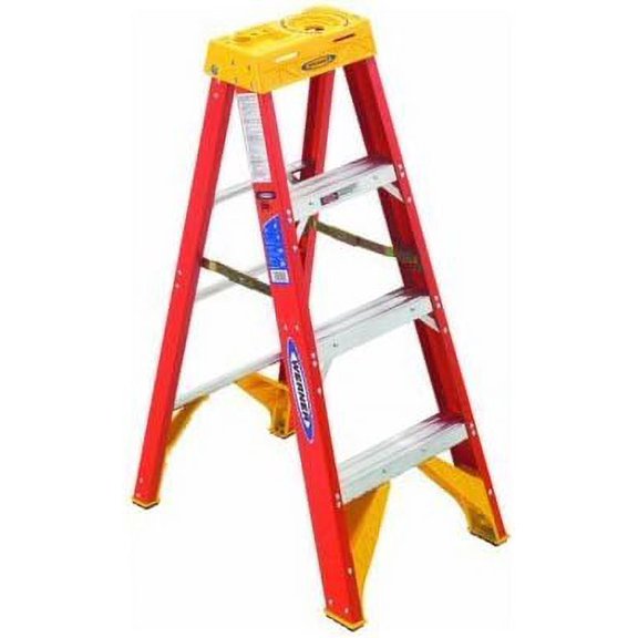 6204 WERNER TYPE IA FIBERGLASS STEPLADDER, 4' (1/EA) by$$Tools