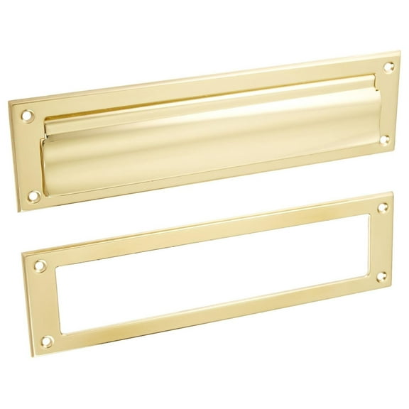 620B-US3 Polished Brass Letter Box Plate, 13" x 3 9/16"