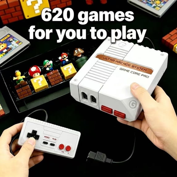 620Games Wireless High Definition Retro Game Console, Retro Two Player Game Console with Two Game Controllers | Compatible with TVs, Computers, and Projectors, Great Choice for Holiday and Cozy Momen