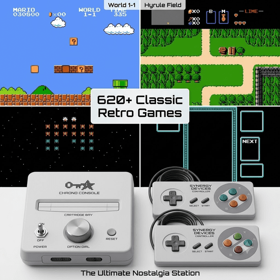 620Games Wireless High Definition Retro Game Console, Retro Two Player Game Console with Two Game Controllers | Compatible with TVs, Computers, and Projectors, Great Choice for Holiday and Cozy Momen