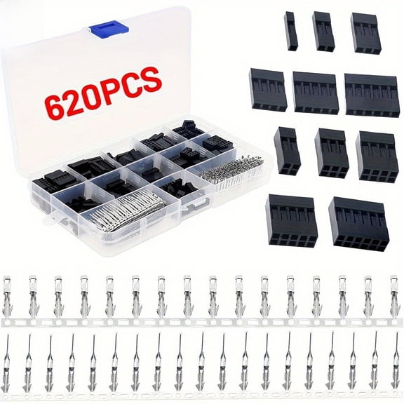 620Pcs Assorted 2.54Mm Wire Cable Header Connector Kit Terminal Connector
